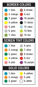 Capitol Bingo Paper Colors